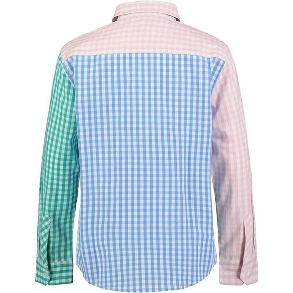 Tommy Hilfiger Big Boy Long Sleeve Woven Gingham Button Down Shirt Multi M 12-14 - Picture 2 of 3